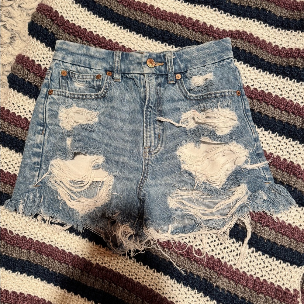 Distressed Denim Shorts